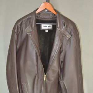 LEATHER MAN BROWN HEAVY GENUINE  LEATHER JACKET SIZE  4X